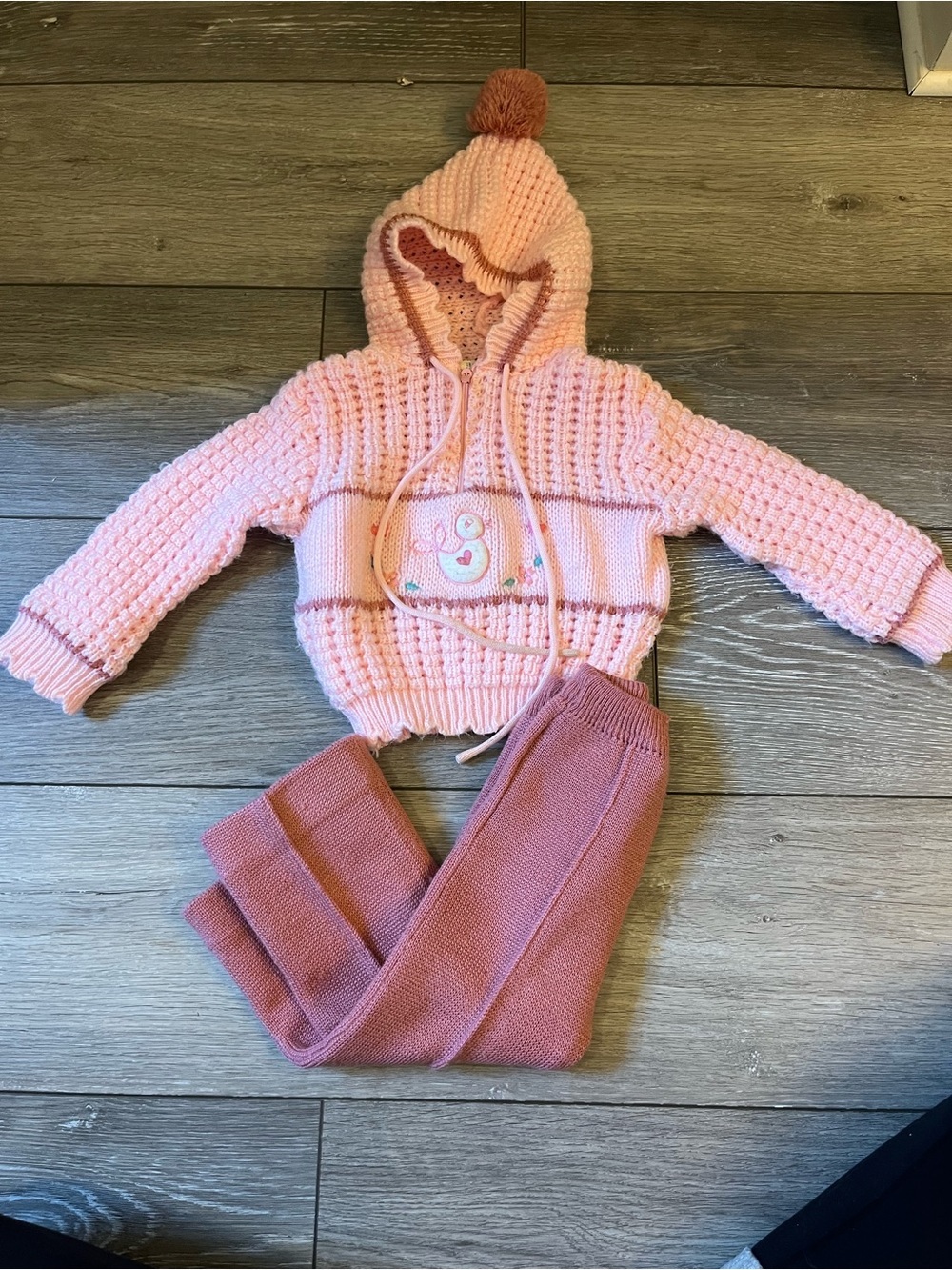 Vintage Toddler Girl’s Knit Sweater Set Size 18 Mo